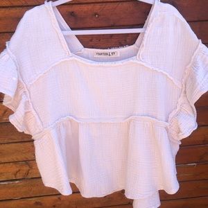 Cream women’s top. Fourteen & 9th boutique brand. 100%cotton.  Size Large